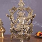 Pure Brass Lord Hanuman Table Accent | 12.8" x 8.5" x 6.5" (32.5 x 21.6 x 16.5 cm) | 2 kg Premium Sacred Art | Decorative Divine Sculpture